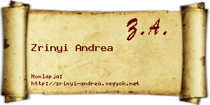 Zrinyi Andrea névjegykártya